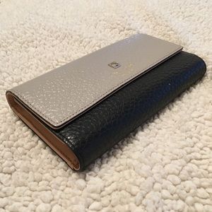 Kate Spade Grey/Cream and Black Trifold Wallet